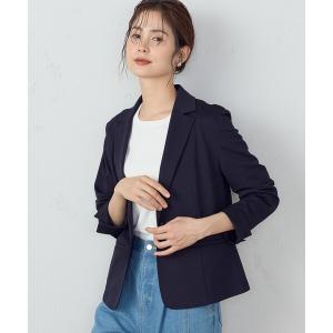 ジャケット テーラードジャケット 「 ウォッシャブル ストレッチ 」鹿の子 テーラードジャケット レディース