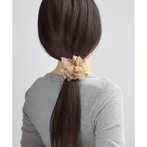 ヘアゴム ボリュームシアーリボンポニーフック