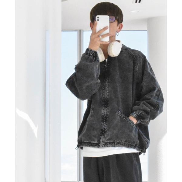 ブルゾン アウター 綿ツイル硫化染め フードジャケット レディース メンズ メンズ レディース