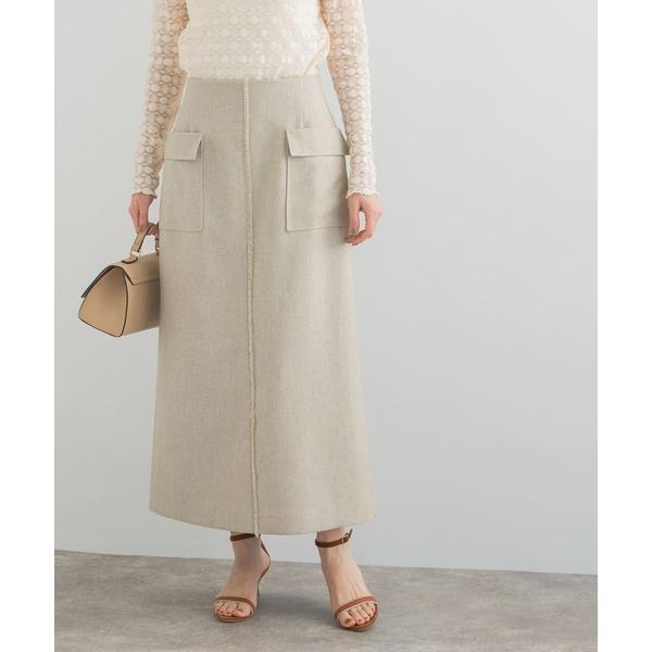 スカート リネンライクポケットストレートスカート