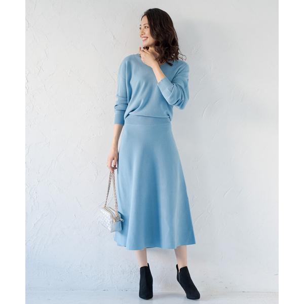 「Loungedress」 ニットワンピース FREE ブルー レディース