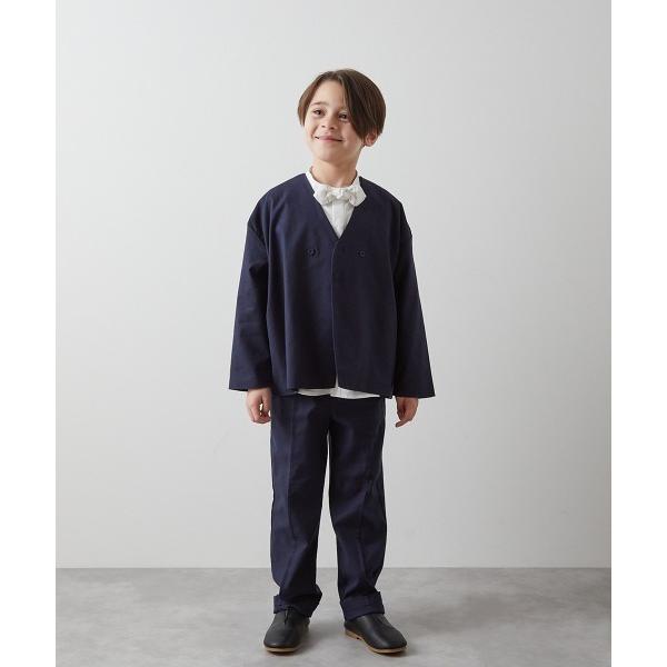 フォーマル 発表会 卒園式 入学式 ノーカラージャケットセットアップ(リネン混) キッズ 子供服 男...