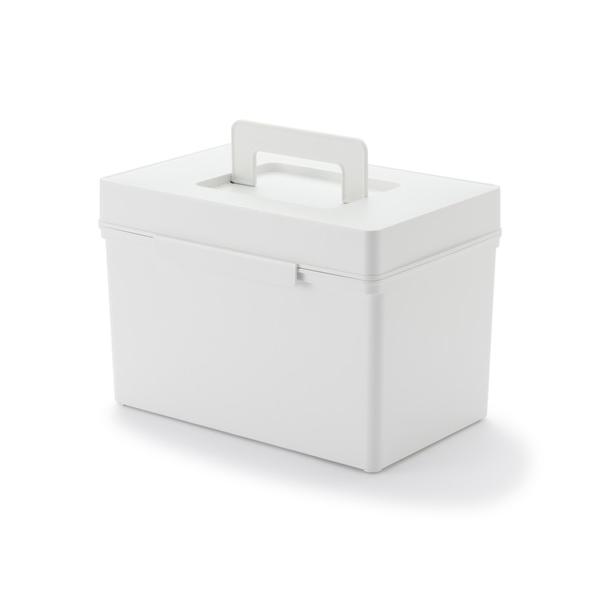 収納 ポリプロピレン　救急箱　ホワイトグレー　約幅２６×奥行１８×高さ１８ｃｍ