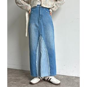 スカート デザインデニムナロースカート レディース