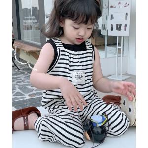 オールインワン キッズ 「aimoha-KIDS-」子供服　かわいいボーター柄オールインワン｜zozo