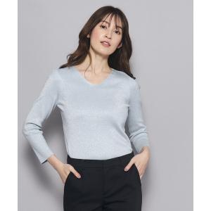 ラメ入りVネックニットセーター