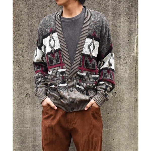 カーディガン 「ヴィンテージ古着」90's LONDON FOG/ロンドンフォグ デザインニット カ...