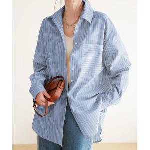 ブラウス シャツ オーバーサイズストライプシャツ レディース