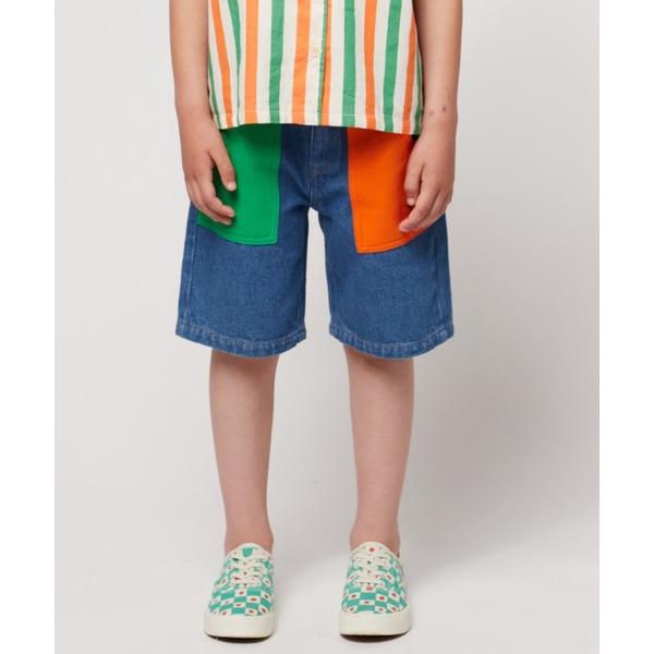 パンツ Color Block denim bermuda shorts キッズ 子供服 男の子 女...