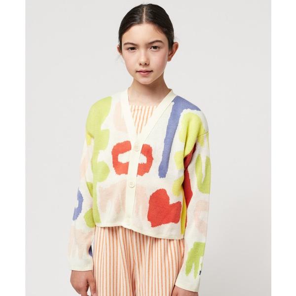 カーディガン  Carnival all over cropped jacquard cardiga...