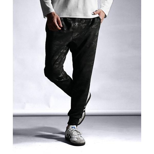 パンツ フクレ型押し総柄カレンダー加工ガゼットクロッチ付きジョガーパンツ メンズ 春服 メンズ