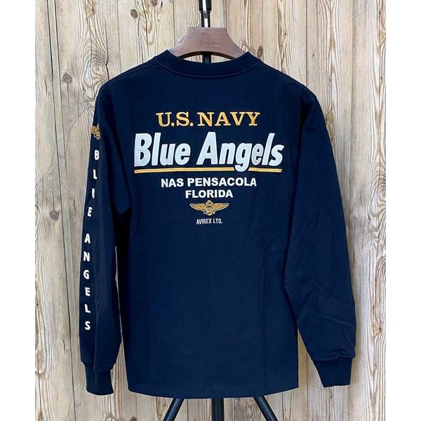 tシャツ EMBROIDERED BLUE ANGELS 長袖Tシャツ メンズ レディース
