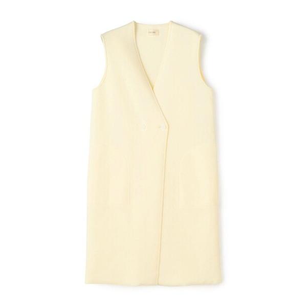 ベスト ジレ レーヨンナイロンダブルフェイス ロングジレ レディース