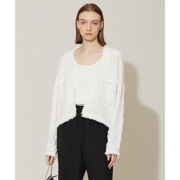 カーディガン 「洗える」 スラリットテープ カーディガンジャケット レディース