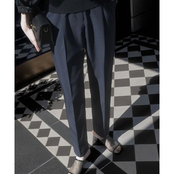 スラックス パンツ ライトファンクション ベルト付きタックテーパードパンツ(セットアップ可) レディ...