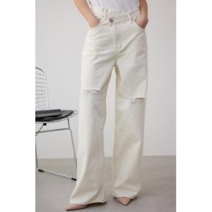 ワイドパンツ ジーンズ デニム デニムパンツ AZUL DENIM ダメージラップデニム レディース