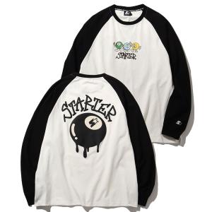 tシャツ 「STARTER /スターター」 ビリヤードグラフィック ラグランロングスリーブTシャツ メンズ レディース