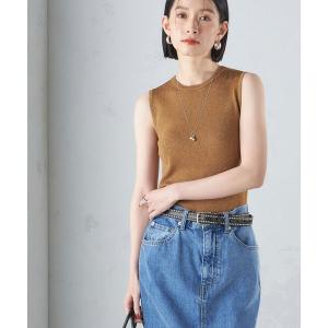 レディース ニット 「手洗い可能」ラメ ノースリーブ ニット 24SS｜zozo