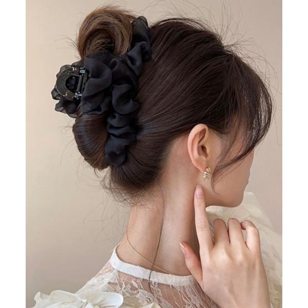 レディース ヘアクリップ ヘアクリップ フリル バンスクリップ