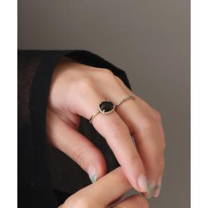 Lilas 指輪 リング ブラックダイヤハーフエタニティーピンキーリング