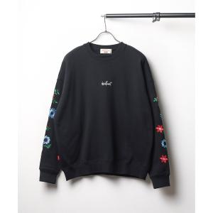 ARCHIVER トレーナー スウェット 「69」バックフラワー刺繍 長袖クルー