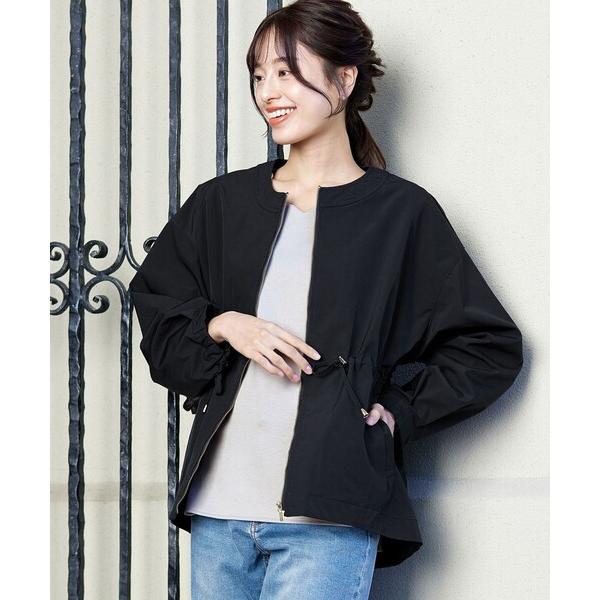 ブルゾン アウター メモリーノーカラードロストブルゾン レディース