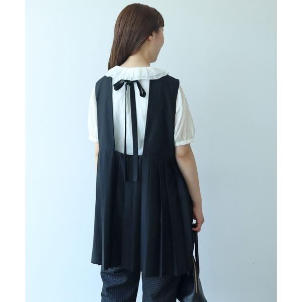 ベスト ジレ T/R プリーツベスト レディース