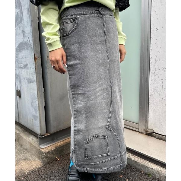 デニムスカート LAYERED REMAKE DENIM SKIRT