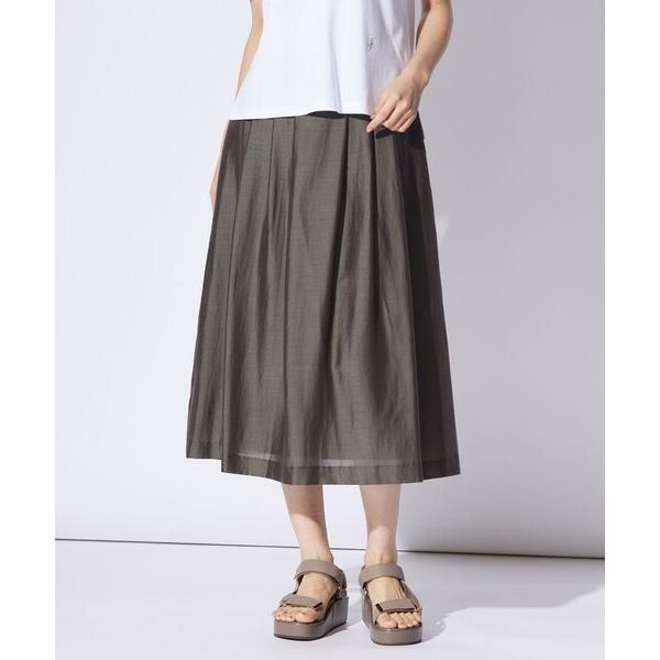 スカート 「洗える」シアーソフトカールマイヤー タック スカート