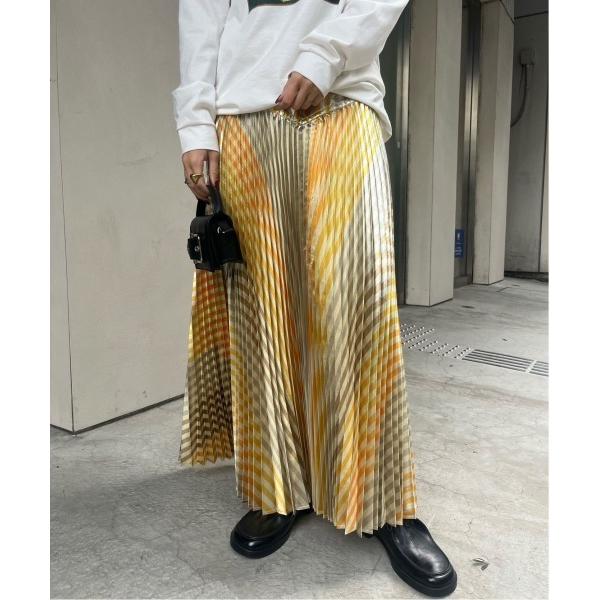 スカート GLITTER STRIPE PLEAT SKIRT