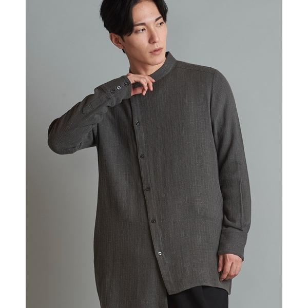 シャツ 「NO ID.」Asymmetry Band Collar Shirt / アシンメトリー ...