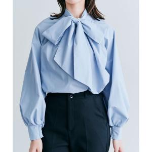 ブラウス シャツ 2way ボウタイ タック ブラウス レディース