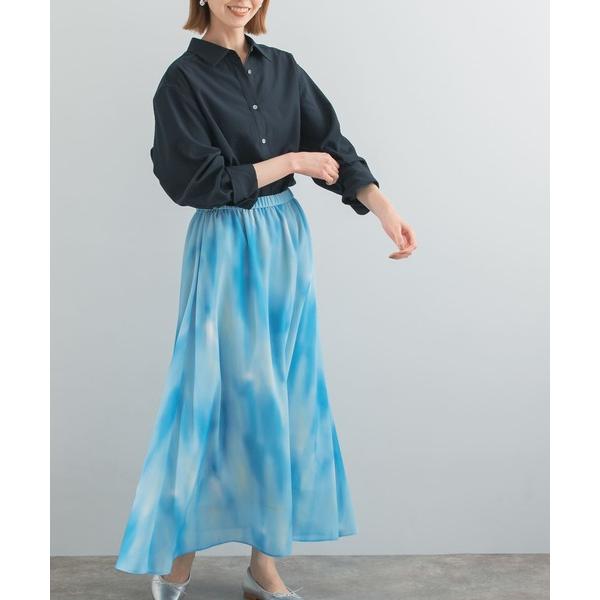 スカート カラーグラデーションプリントスカート