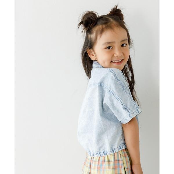 ブラウス シャツ ケミカルデニムシャツ80〜140cm キッズ 子供服 女の子