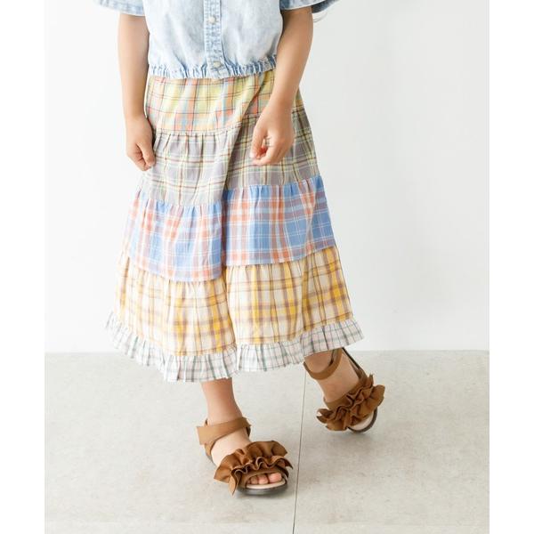スカート チェックティアードスカート80〜140cm キッズ 子供服 女の子