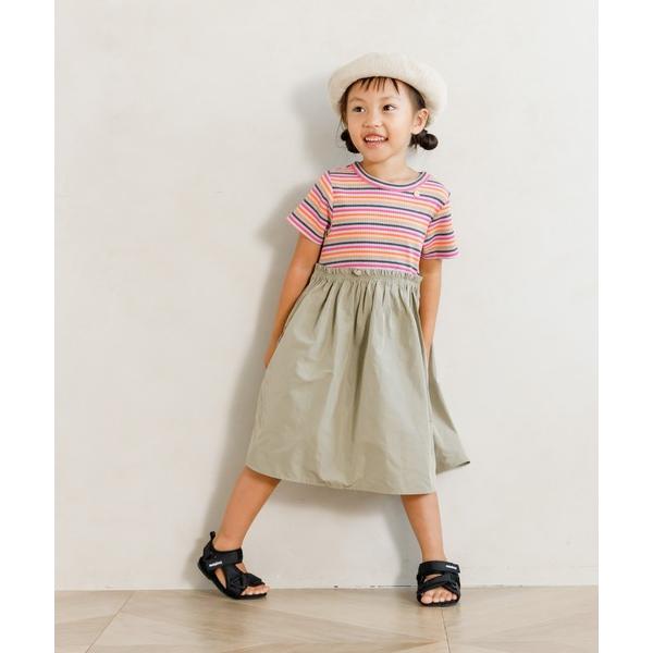 ワンピース リブドッキングワンピース80〜140cm キッズ 子供服 女の子