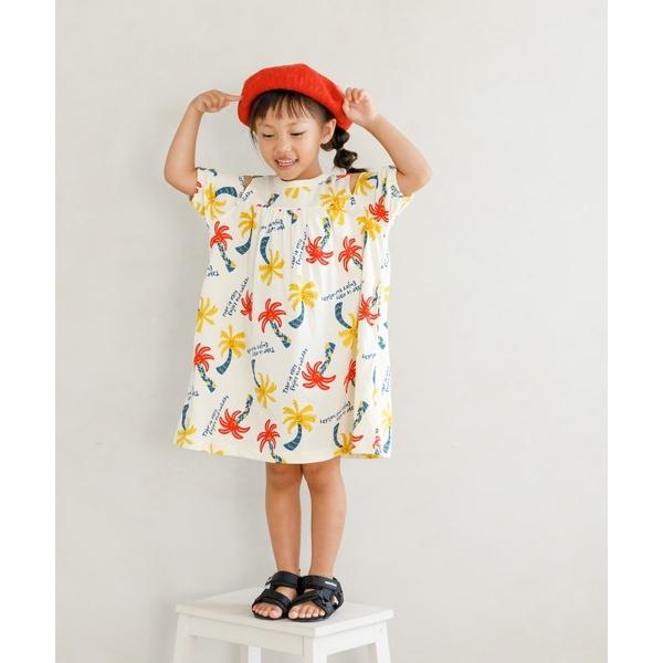 ワンピース 総柄カットソーワンピース80〜120cm キッズ 子供服 女の子