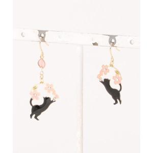 ピアス とび猫と桜 リング型 ピアス「ACCACC」 レディース