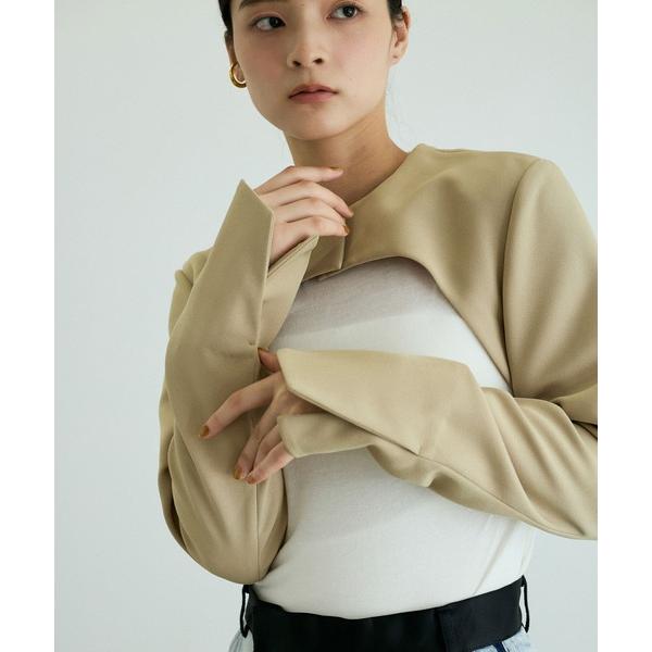 ジャケット ノーカラージャケット 「新色追加」ジャケットボレロ レディース