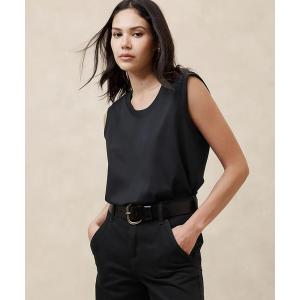 tシャツ Tシャツ レディース BANANA REPUBLIC FACTORY STORE　　コットンサテン マッスルタンクトップ