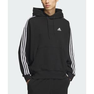 パーカー メンズ エッセンシャルズ プラス ルーズフィット スリーストライプス フレンチテリー プルオーバーパーカー / アディダス adidas｜zozo