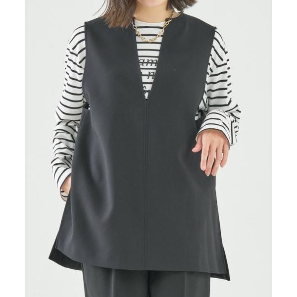 ベスト ジレ 「感嘆/セットアップ対応」ダブルクロスオーバーベスト レディース