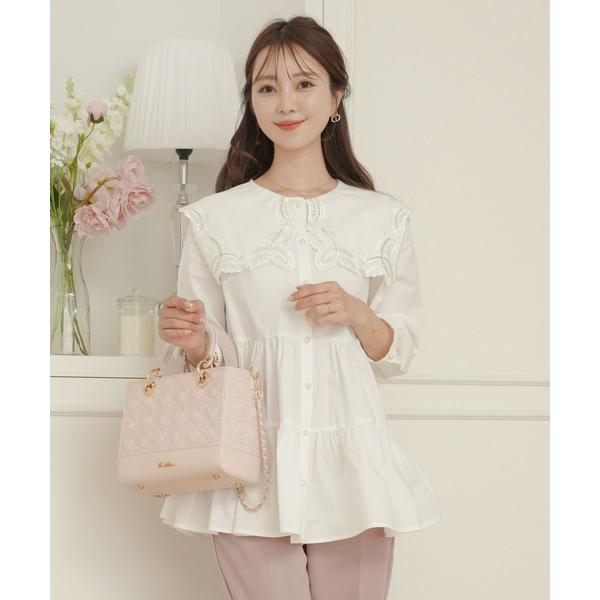 ブラウス シャツ セーラー襟 刺繍 チュニック ブラウス le reve vaniller レディー...