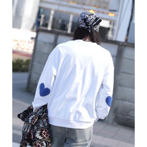 トレーナー スウェット HOOK -original-　ハート肘パッチ刺繍スウェット メンズ レディ...