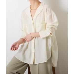 シャツ ブラウス 2WAYヴィンテージライク開襟シャツ レディース