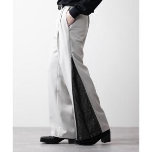 パンツ スラックス メンズ 「CLEL」TRルーズ サイドジップデザインパンツ/TR Loose Side Zip Design Pants｜ZOZOTOWN Yahoo!店