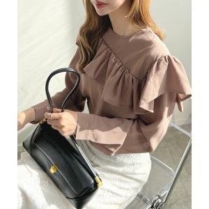 ブラウス シャツ ショルダーフリルブラウス レディース