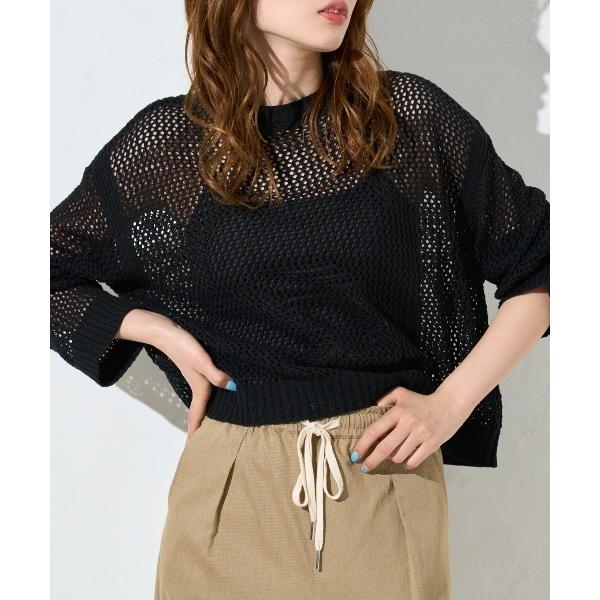tシャツ メッシュニットプルオーバー レディース