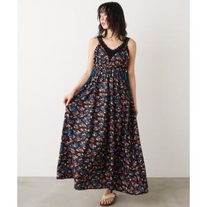 ワンピース 配色ボリュームシアーキャミワンピース
