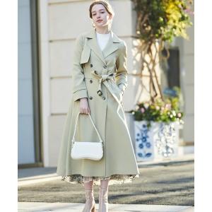 トレンチコート コート バックフレアドレープトレンチコート レディース
